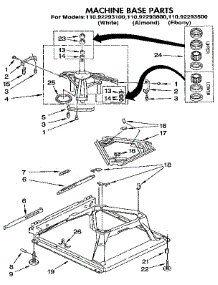 Machine Base parts for Kenmore Washer 110.92293500 (11092293500, 110 92293500) from AppliancePartsPros.com