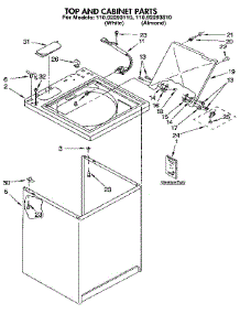 Top And Cabinet parts for Kenmore Washer 110.92293810 (11092293810, 110 92293810) from AppliancePartsPros.com