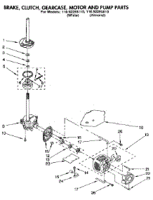 Brake, Clutch, Gearcase, Motor And Pump parts for Kenmore Washer 110.92293810 (11092293810, 110 92293810) from AppliancePartsPros.com