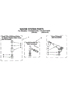 Water System parts for Kenmore Washer 110.92375800 (11092375800, 110 92375800) from AppliancePartsPros.com