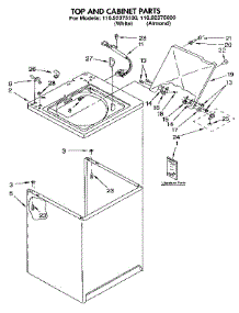 Top And Cabinet parts for Kenmore Washer 110.92375800 (11092375800, 110 92375800) from AppliancePartsPros.com
