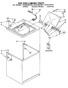 Top And Cabinet parts for Kenmore Washer 110.92429100 (11092429100, 110 92429100) from AppliancePartsPros.com