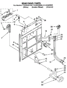 Rear Panel parts for Kenmore Washer 110.92429100 (11092429100, 110 92429100) from AppliancePartsPros.com