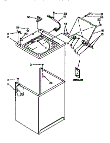 Top & Cabinet parts for Kenmore Washer 110.92491200 (11092491200, 110 92491200) from AppliancePartsPros.com