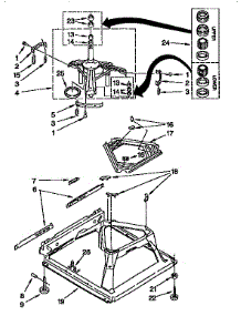 Machine Base parts for Kenmore Washer 110.92491400 (11092491400, 110 92491400) from AppliancePartsPros.com