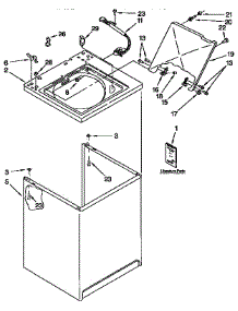 Top And Cabinet parts for Kenmore Washer 110.92561200 (11092561200, 110 92561200) from AppliancePartsPros.com