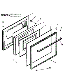 Oven Door parts for Kenmore Range 119.9018883 (1199018883, 119 9018883) from AppliancePartsPros.com