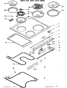 Main Top And Oven Units Section parts for Kenmore Range 119.9027611 (1199027611, 119 9027611) from AppliancePartsPros.com