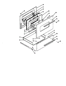 Oven Door And Storage Drawer parts for Kenmore Range 119.9028510 (1199028510, 119 9028510) from AppliancePartsPros.com