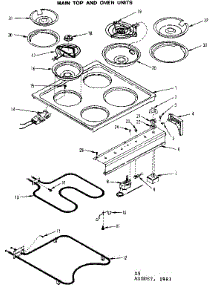 Main Top And Oven Units parts for Kenmore Range 119.9048211 (1199048211, 119 9048211) from AppliancePartsPros.com