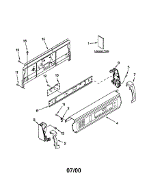 Console Panel parts for Kenmore Dryer 110.70072991 (11070072991, 110 70072991) from AppliancePartsPros.com