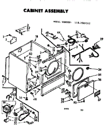 Cabinet Assembly parts for Kenmore Dryer 110.7007522 (1107007522, 110 7007522) from AppliancePartsPros.com