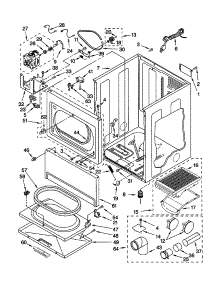 Cabinet parts for Kenmore Dryer 110.70094991 (11070094991, 110 70094991) from AppliancePartsPros.com