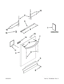 Door And Panel Parts parts for Kenmore Dishwasher 665.13279K113 (66513279K113, 665 13279K113) from AppliancePartsPros.com