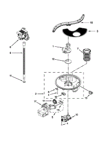 Pump, Washarm And Motor Parts parts for Kenmore Dishwasher 665.13279K115 (66513279K115, 665 13279K115) from AppliancePartsPros.com