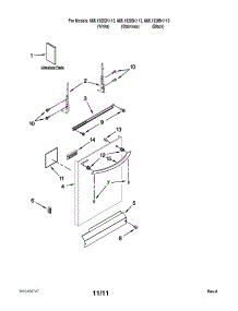 Door And Panel Parts parts for Kenmore Dishwasher 665.13282K113 (66513282K113, 665 13282K113) from AppliancePartsPros.com