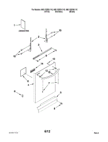 Door And Panel Parts parts for Kenmore Dishwasher 665.13282K115 (66513282K115, 665 13282K115) from AppliancePartsPros.com