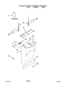 Door And Panel Parts parts for Kenmore Dishwasher 665.13283K112 (66513283K112, 665 13283K112) from AppliancePartsPros.com