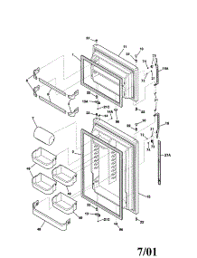Door parts for Kenmore Refrigerator 253.61882104 (25361882104, 253 61882104) from AppliancePartsPros.com