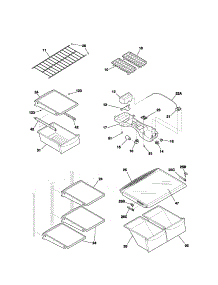 Shelves parts for Kenmore Refrigerator 253.62242200 (25362242200, 253 62242200) from AppliancePartsPros.com