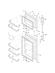 Doors parts for Kenmore Refrigerator 253.63812202 (25363812202, 253 63812202) from AppliancePartsPros.com