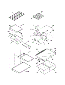 Shelves parts for Kenmore Refrigerator 253.63873304 (25363873304, 253 63873304) from AppliancePartsPros.com