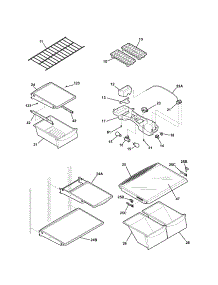 Shelves parts for Kenmore Refrigerator 253.63894304 (25363894304, 253 63894304) from AppliancePartsPros.com