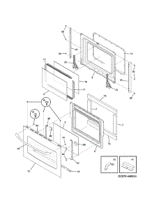 Door parts for Kenmore Range 790.46583502 (79046583502, 790 46583502) from AppliancePartsPros.com