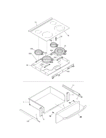 Top / Drawer parts for Kenmore Range 790.46593501 (79046593501, 790 46593501) from AppliancePartsPros.com