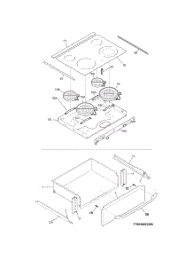 Top / Drawer parts for Kenmore Range 790.46593505 (79046593505, 790 46593505) from AppliancePartsPros.com