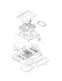 Top / Drawer parts for Kenmore Range 790.46613500 (79046613500, 790 46613500) from AppliancePartsPros.com