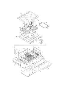 Top / Drawer parts for Kenmore Range 790.46614502 (79046614502, 790 46614502) from AppliancePartsPros.com