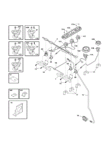 Burner parts for Kenmore Range 790.46624504 (79046624504, 790 46624504) from AppliancePartsPros.com