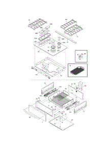 Top / Drawer parts for Kenmore Range 790.46624504 (79046624504, 790 46624504) from AppliancePartsPros.com