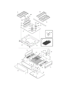Top / Drawer parts for Kenmore Range 790.46629500 (79046629500, 790 46629500) from AppliancePartsPros.com