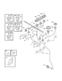 Burner parts for Kenmore Range 790.46629503 (79046629503, 790 46629503) from AppliancePartsPros.com