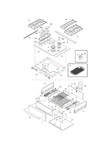 Top / Drawer parts for Kenmore Range 790.46629505 (79046629505, 790 46629505) from AppliancePartsPros.com