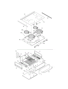 Top / Drawer parts for Kenmore Range 790.46699700 (79046699700, 790 46699700) from AppliancePartsPros.com
