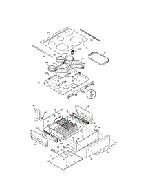 Top / Drawer parts for Kenmore Range 790.46703606 (79046703606, 790 46703606) from AppliancePartsPros.com