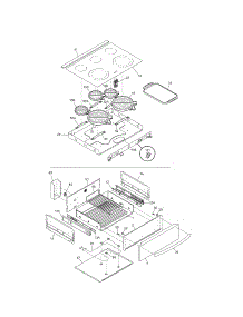 Top / Drawer parts for Kenmore Range 790.46704600 (79046704600, 790 46704600) from AppliancePartsPros.com