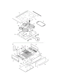 Top / Drawer parts for Kenmore Range 790.46704603 (79046704603, 790 46704603) from AppliancePartsPros.com