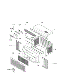 Cabinet And Front Grill Assembly Parts parts for Kenmore Air Conditioner 580.75062501 (58075062501, 580 75062501) from AppliancePartsPros.com