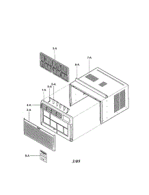 Cabinet / Front Grille Assembly parts for Kenmore Air Conditioner 580.75080500 (58075080500, 580 75080500) from AppliancePartsPros.com