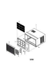 Cabinet And Front Grille parts for Kenmore Air Conditioner 580.79074890 (58079074890, 580 79074890) from AppliancePartsPros.com