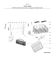 Racks / Hinges parts for Kenmore Dishwasher 587.12339F01B (58712339F01B, 587 12339F01B) from AppliancePartsPros.com