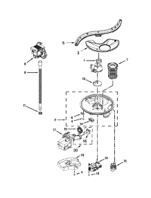 Pump, Washarm And Motor Parts parts for Kenmore Dishwasher 665.13293K115 (66513293K115, 665 13293K115) from AppliancePartsPros.com