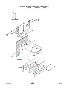 Door And Panel Parts parts for Kenmore Dishwasher 665.13299K110 (66513299K110, 665 13299K110) from AppliancePartsPros.com