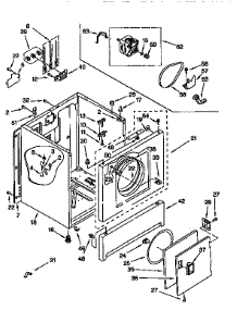 Cabinet parts for Kenmore Dryer 110.86405150 (11086405150, 110 86405150) from AppliancePartsPros.com