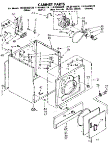 Cabinet Parts parts for Kenmore Dryer 110.86406120 (11086406120, 110 86406120) from AppliancePartsPros.com