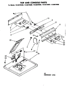 Top And Console Parts parts for Kenmore Dryer 110.86470200 (11086470200, 110 86470200) from AppliancePartsPros.com